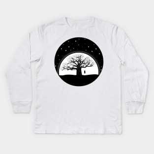 Lonely girl on swing Kids Long Sleeve T-Shirt